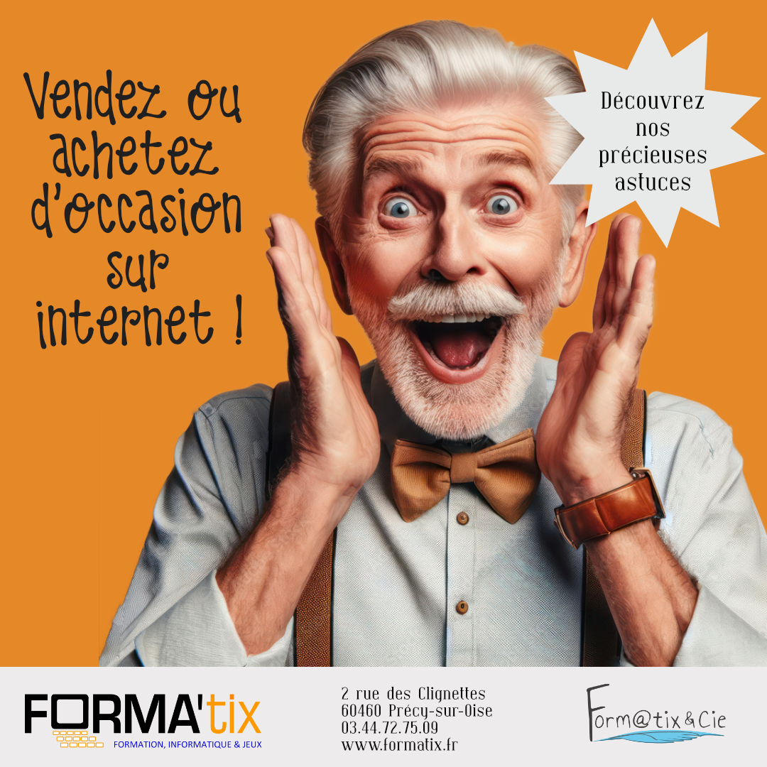 Affiche pour le cours d'informatique au magasin FORMATIX : vendre sur internet